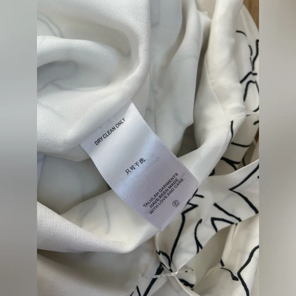 TALULAH Halter Wrap Midi Dress XS | White Floral Minimal Chic Summer Dress - Picture 9 of 12